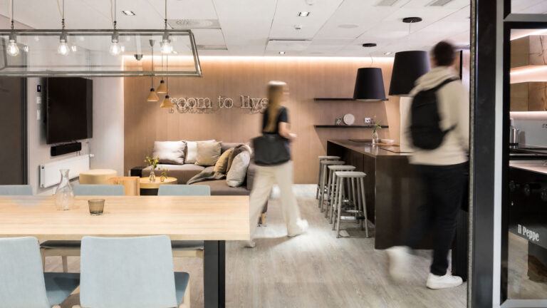Common areas at Noli Katajanokka designed for everyday living, working and socializing.