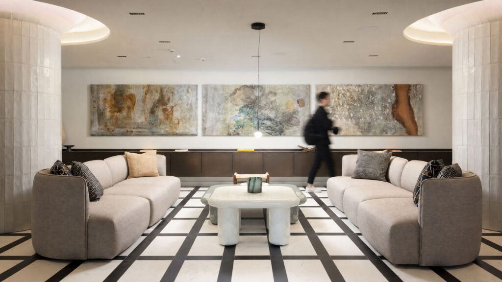 Elegant common areas at Noli Katajanokka II with contemporary interiors and comfortable seating.